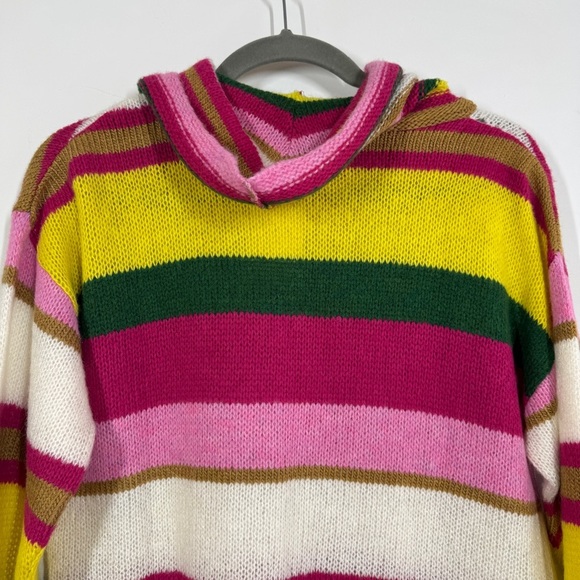 Eighty2 by Figaro Multicolor Rainbow Striped Wool Blend Cowl Neck Sweater Size S - Picture 10 of 13